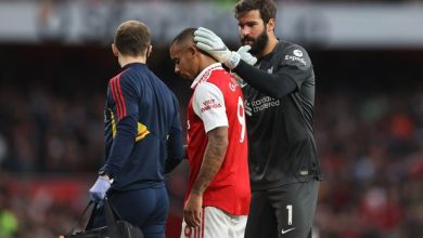 Gabriel Jesus is not in Arsenal training amid injury vs Liverpool