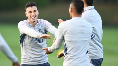 Arsenal football team saw a reaction to Gabriel Martinelli’s Brazil World Cup call-up in training