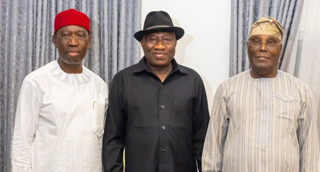 Atiku And Okowa Visit Jonathan, Discuss ‘Plans To Recover Nigeria’