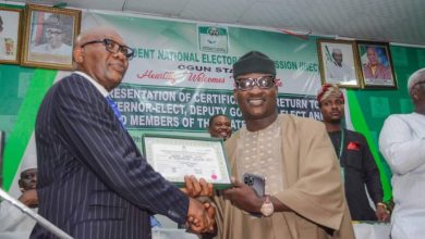 Ogun Assembly-elect, Bisi Oyedele Receives INEC Certificate of Return