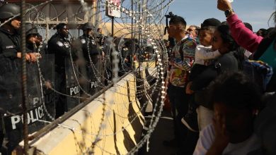 Watch: Crowds of migrants try to fight US-Mexico border |  World news