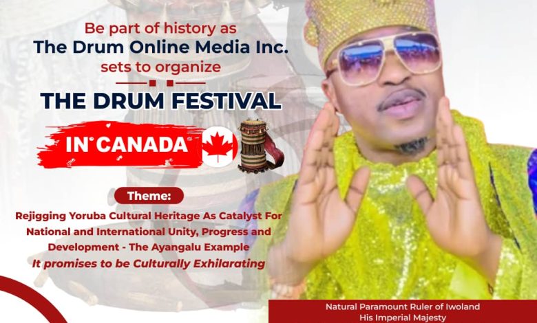 Oluwo Endorses The Drum Festival In Canada, Commends Convener, Segun Akanni