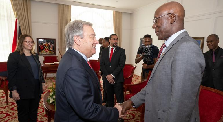 At the Caribbean Summit, the UN chief called for climate action, debt relief, and urgent aid for Haiti