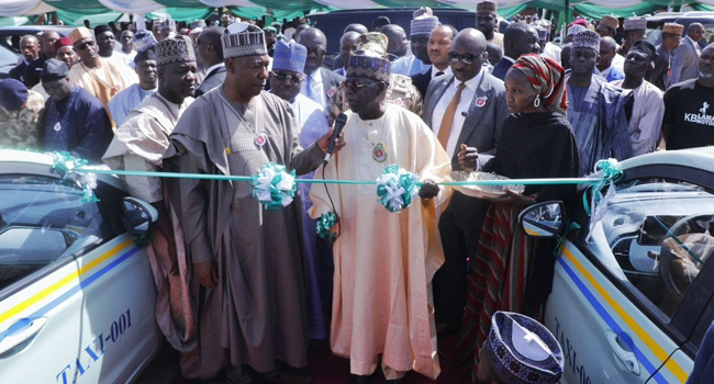 PHOTOS: Tinubu Launches 107 Electric Taxis, Buses In Borno