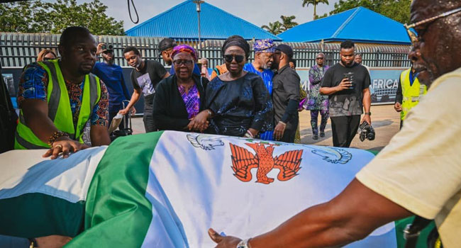 PHOTOS: Akeredolu’s Body Arrives In Nigeria