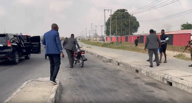 VIDEO: Sanwo-Olu Goes After Okada Riders Plying ‘One-Way’