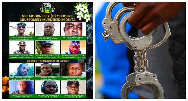 Ughelli Killings: Eight Suspects Nabbed Over Gruesome Murder Of Six Policemen