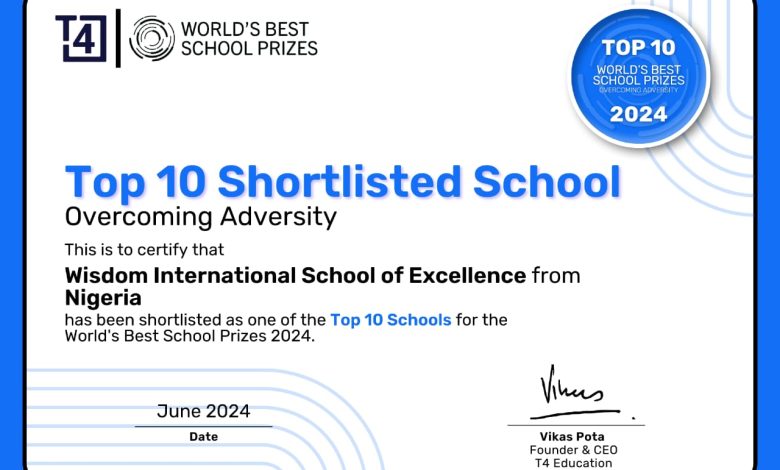 Wisdom International Sch of Excellence Abuja Shortlisted For World’s Best School Prizes 2024