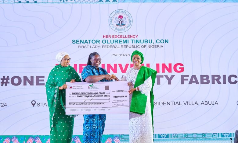 25-year-old UI female graduate wins N25m as First Lady unveils national unity fabric