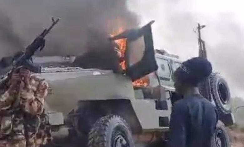 Troops immobilised combat vehicles destroyed by terrorists in viral video – DHQ Troops immobilised combat vehicles destroyed by terrorists in viral video – DHQ