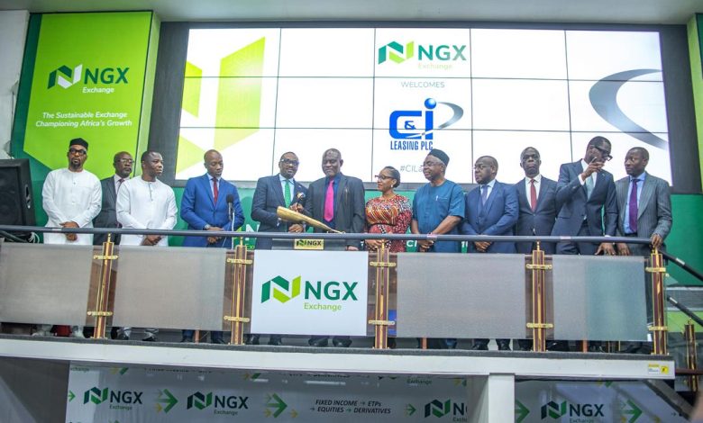 Maduka Onyishi rings closing bell at NGX as C&I Leasing Plc reports 81.6% surge