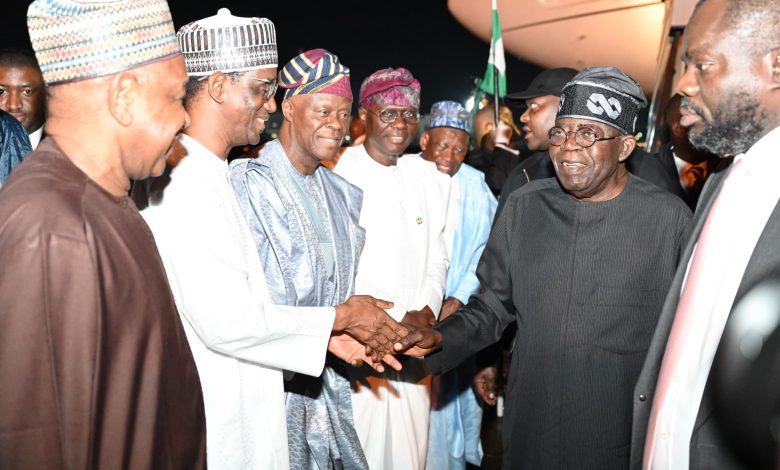 Tinubu returns from working vacation