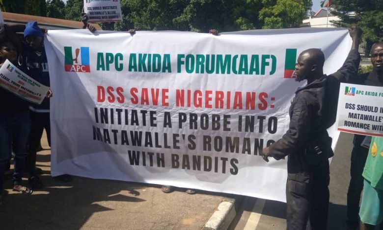 Banditry: Again, APC group protests against Matawalle in Abuja, asks SSS to probe minister