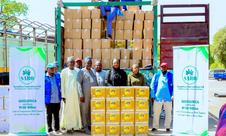 Saroafrica Group donates N100m relief package to support flood victims in Borno