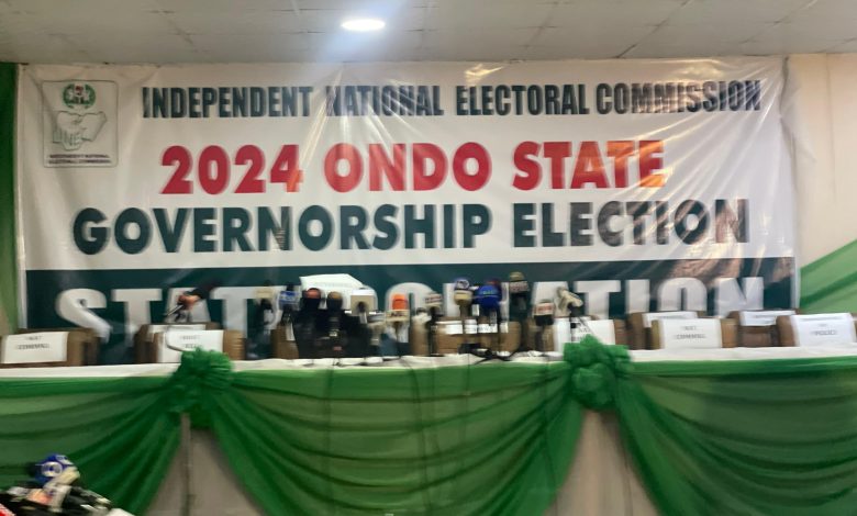 #OndoDecides2024: INEC adjourns collation after announcing results from 13 local governments