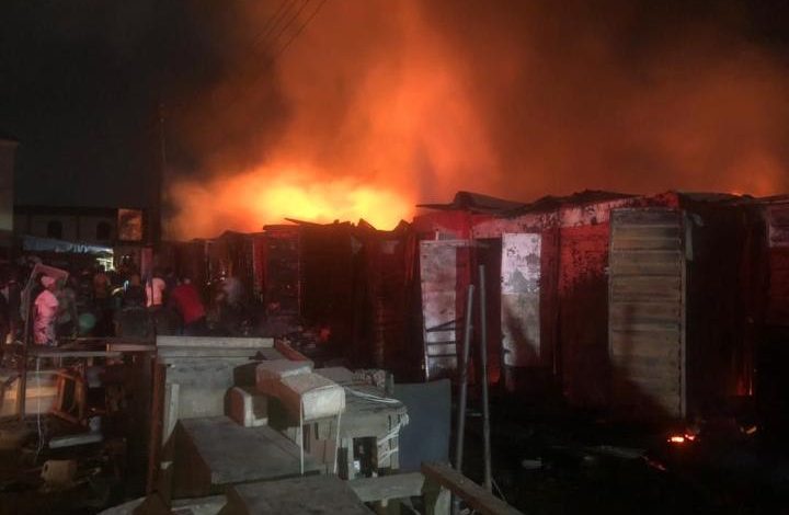 Fire engulfs Lagos market, destroys several stores