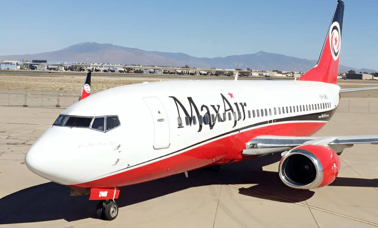 Max air airplane makes emergency landing as engine catches fire