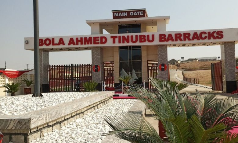 Tinubu inaugurates army barracks named after him