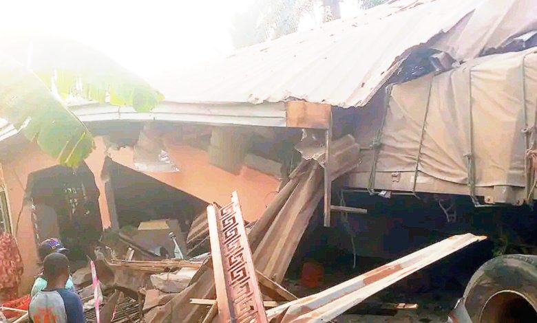 Many killed as speeding truck crashes into house, shops