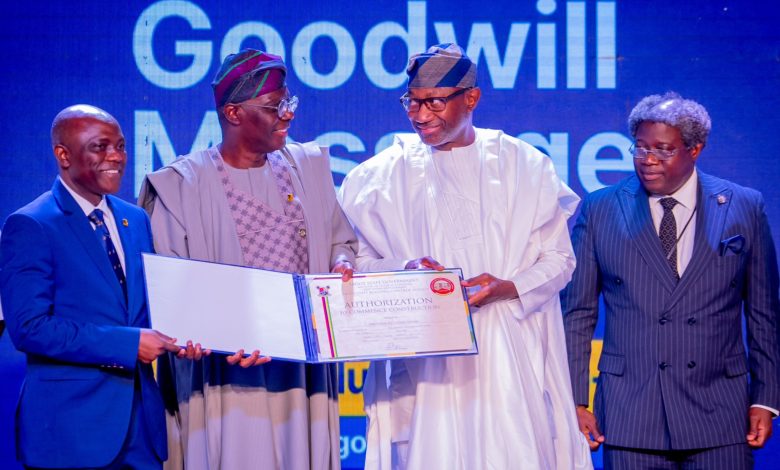 Sanwo-Olu presents certificate of approval to First Bank for construction of eco-friendly headquarters