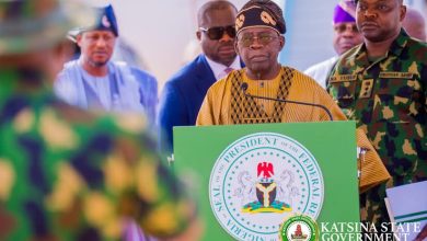 Tinubu gets rousing reception in Katsina as President meets troops, demands end to insurgency