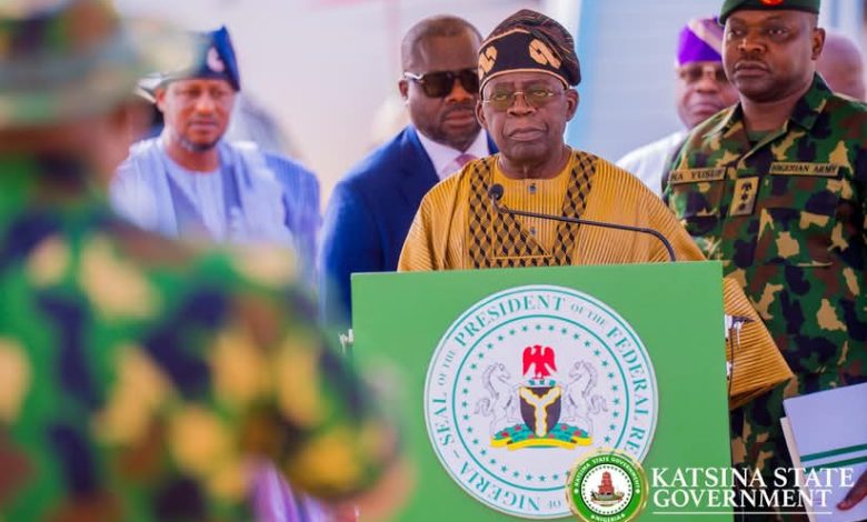 Tinubu gets rousing reception in Katsina as President meets troops, demands end to insurgency Tinubu gets rousing reception in Katsina as President meets troops, demands end to insurgency
