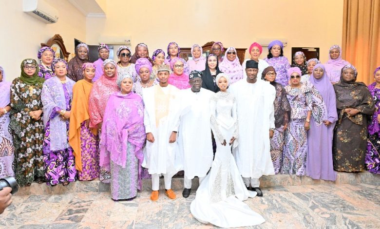 President Tinubu stands as waliyi for Katsina gov’s daughter at wedding