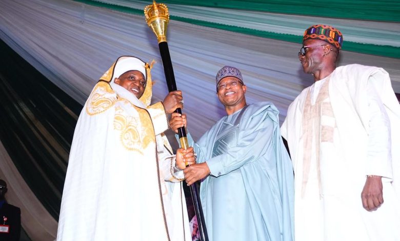 Gov Sani presents staff of office to Sambo as 5th Chief of Moro’a Gov Sani presents staff of office to Sambo as 5th Chief of Moro’a