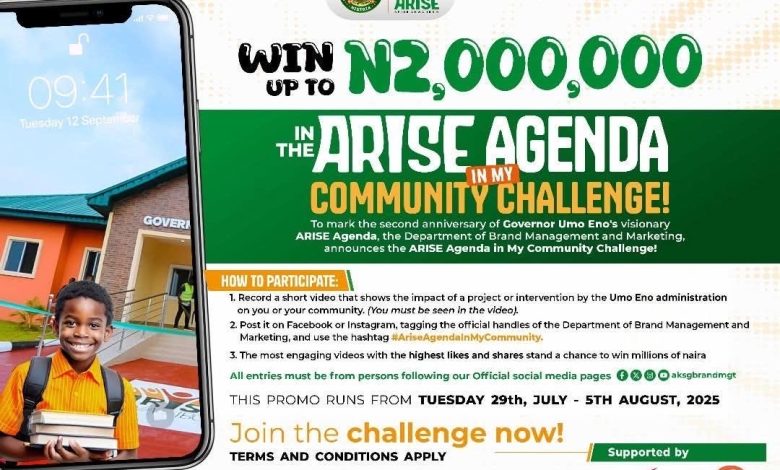 You can win N2m by posting video of Gov Eno’s administration’s impact You can win N2m by posting video of Gov Eno’s administration’s impact