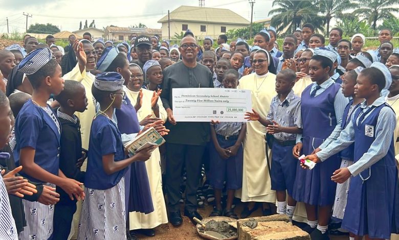 Peter Obi donates N25 million to another Nigerian school