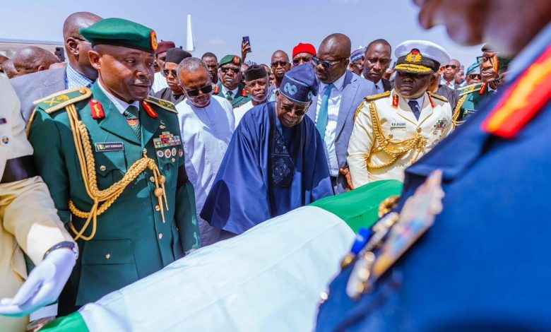 How Tinubu, others received Buhari’s body at Katsina airport – Presidency