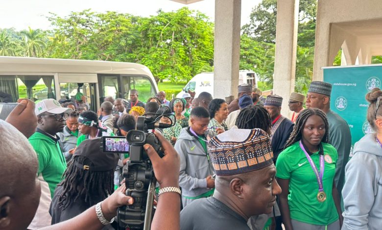 WAFCON: Super Falcons arrive Presidential Villa to meet Tinubu WAFCON: Super Falcons arrive Presidential Villa to meet Tinubu