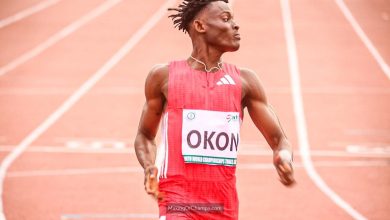 Israel Okon sprints to glory in Lagos, claims first National 100m title