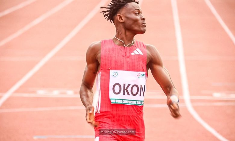 Israel Okon sprints to glory in Lagos, claims first National 100m title
