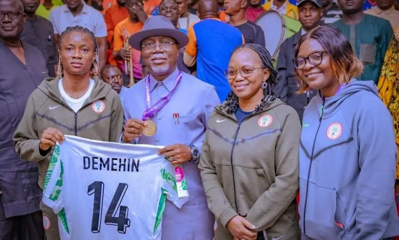 Aiyedatiwa splashes N60m, house gifts on Super Falcons defender, crew