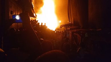 Fire guts plaza at Tinubu Square, CMS, Lagos