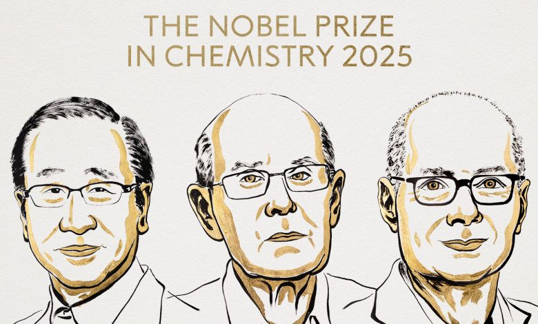 Three Scientists Win 2025 Nobel Prize in chemistry for creating molecular frameworks Three Scientists Win 2025 Nobel Prize in chemistry for creating molecular frameworks