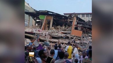 Occupants Feared Trapped As Two-Storey Building Collapses In Lagos Occupants Feared Trapped As Two-Storey Building Collapses In Lagos