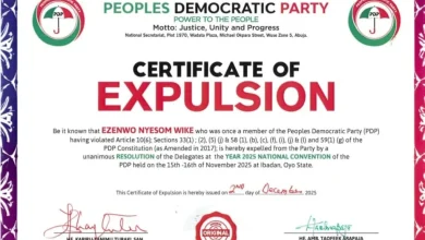 PDP Issues Expulsion Certificates To Wike, Fayose, Anyanwu, Others