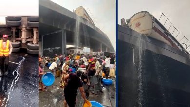 Sanwo-Olu Expresses Disappointment As Lagos Residents Scoop Fuel From Fallen Tanker