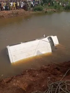 Three Dead As Bus Plunges Into River In Ibadan