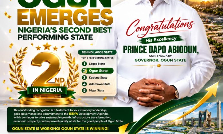 PSPI 2025 Ranking: Ogun Emerges Nigeria’s Second Best Performing State PSPI 2025 Ranking: Ogun Emerges Nigeria’s Second Best Performing State